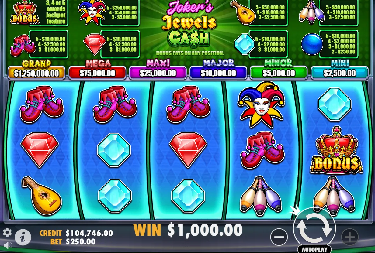 Joker’s Jewels Cash demo